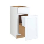 Courtland 18 in. W x 24 in. D x 34.5 in. H Assembled Shaker Trash Can Kitchen Cabinet in Polar White