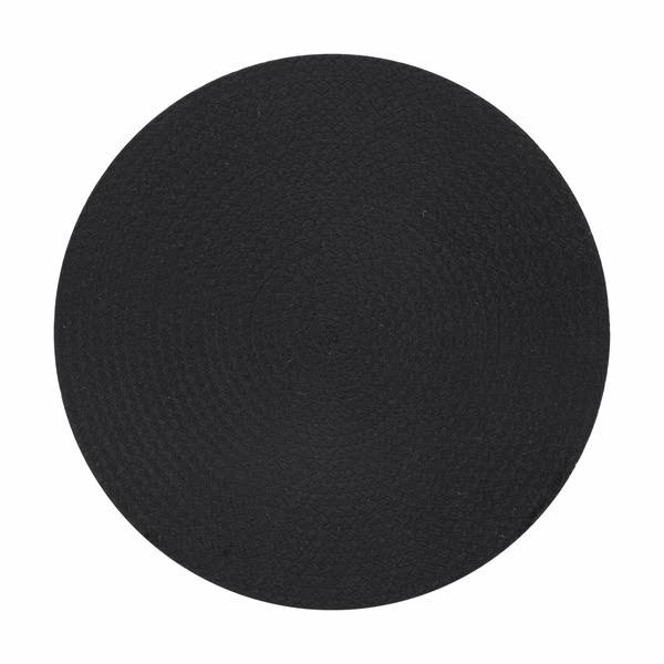 1004558835f39bae215249f52c843f013584a0b43a0ab2a85a18089e727516fa.jpg Mainstays Round Braided Table Place Mat - Black - 1 Each - Image 1