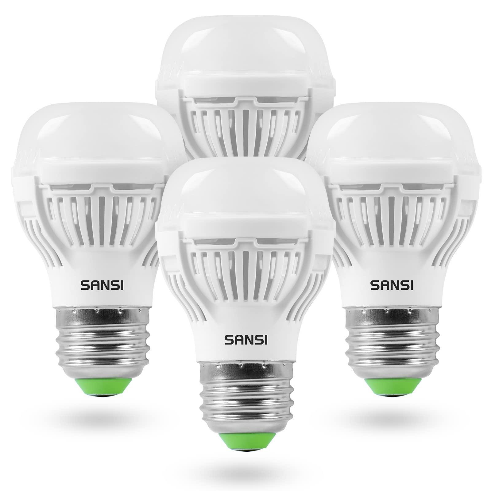 10275f840d63962d96c3cc1e20980eefcdeb0edf099b31f2191c053d45a38d4f.jpg SANSI 60W Equivalent LED Light Bulbs, 22-Year Lifetime, 4 Pack 900 Lumens LED Bulbs with Ceramic Technology, 5000K Daylight 9W Non-Dimmable, E26, A15 - Image 1