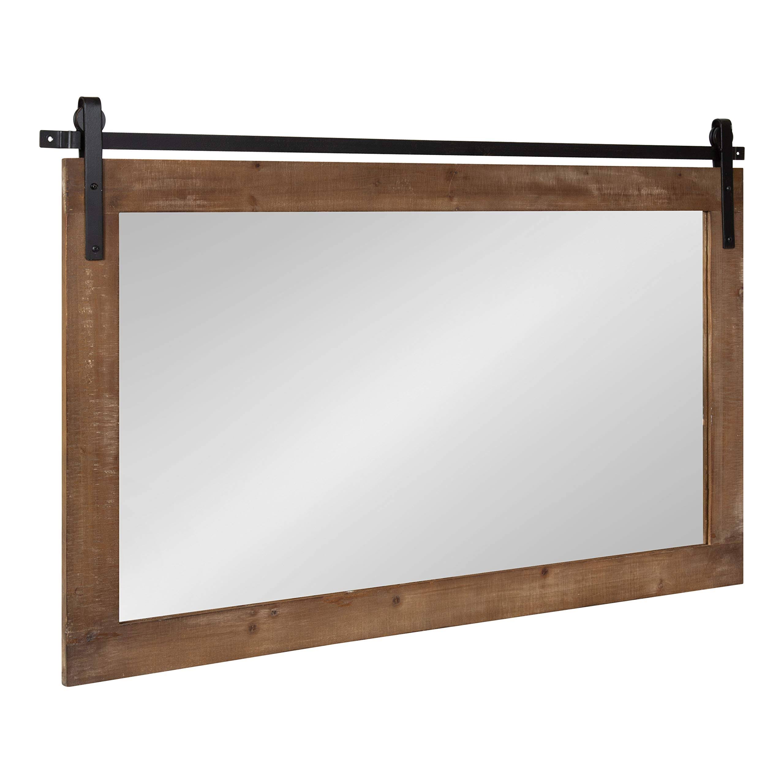 10972d637e473e084ef75f05fa945766746f1d6aebb3ad07728e1b843c46124f.jpg Kate and Laurel Cates Rustic Wall Mirror (Rustic Brown - 40x26) - Image 1