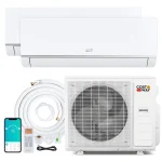 Blast Pro 38000 BTU Dual Zone Mini Split Air Conditioner with Heat Pump, 20 SEER2 WiFi Ductless Inverter Split AC with Pre-Charged & Line Set