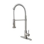 Better Homes & Gardens Elmont Single-Handle Spring Neck Pull Down Sprayer Kitchen Faucet, Satin Nickel, Silver