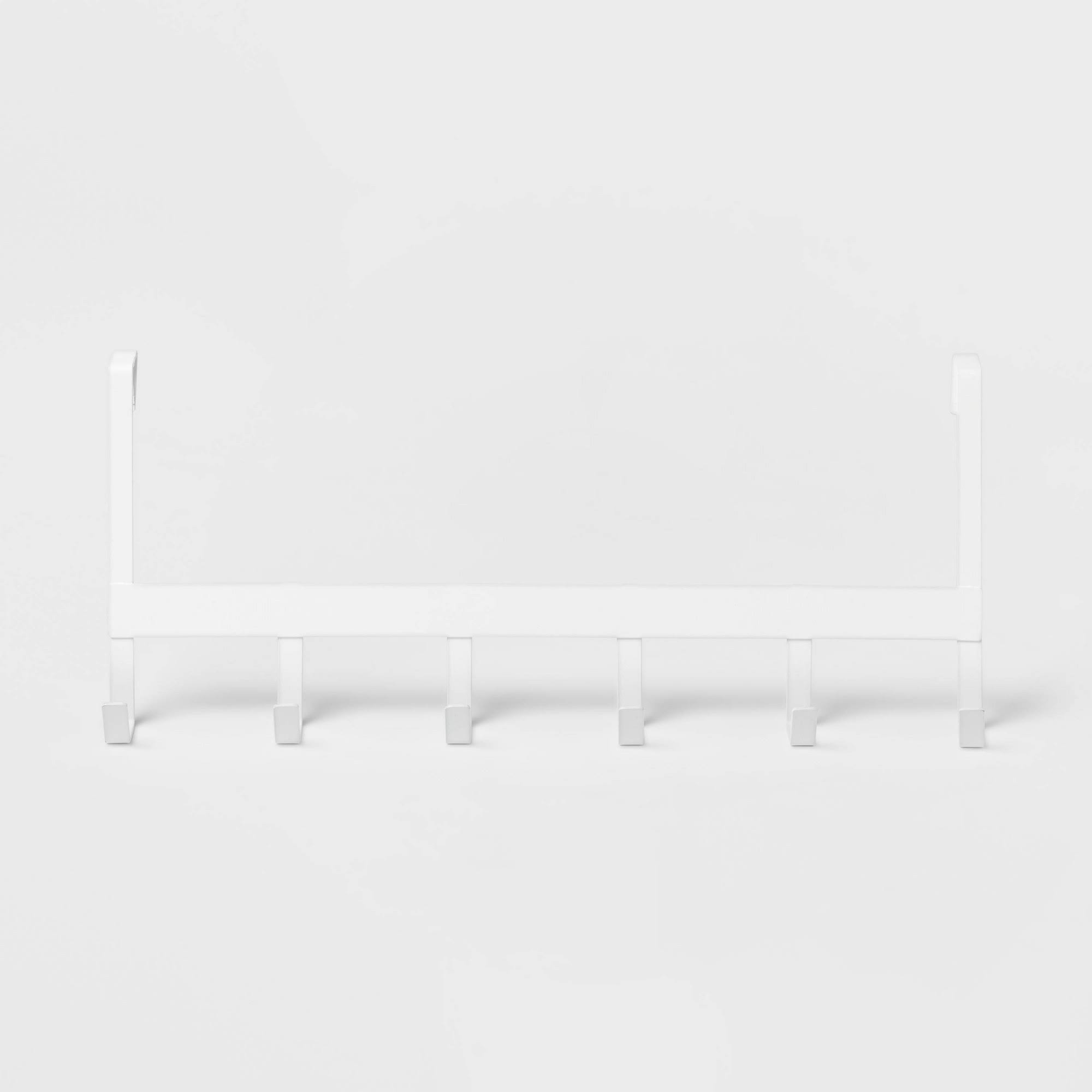 10d7410fa70e397be4dfd1b54c278ddac8c781469c9a375fe32e3f7db8813796.jpg Large Over The Door Hook 6 Hooks Matte White - Brightroom - Image 1
