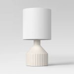 Ribbed Ceramic Mini Table Lamp White - Threshold