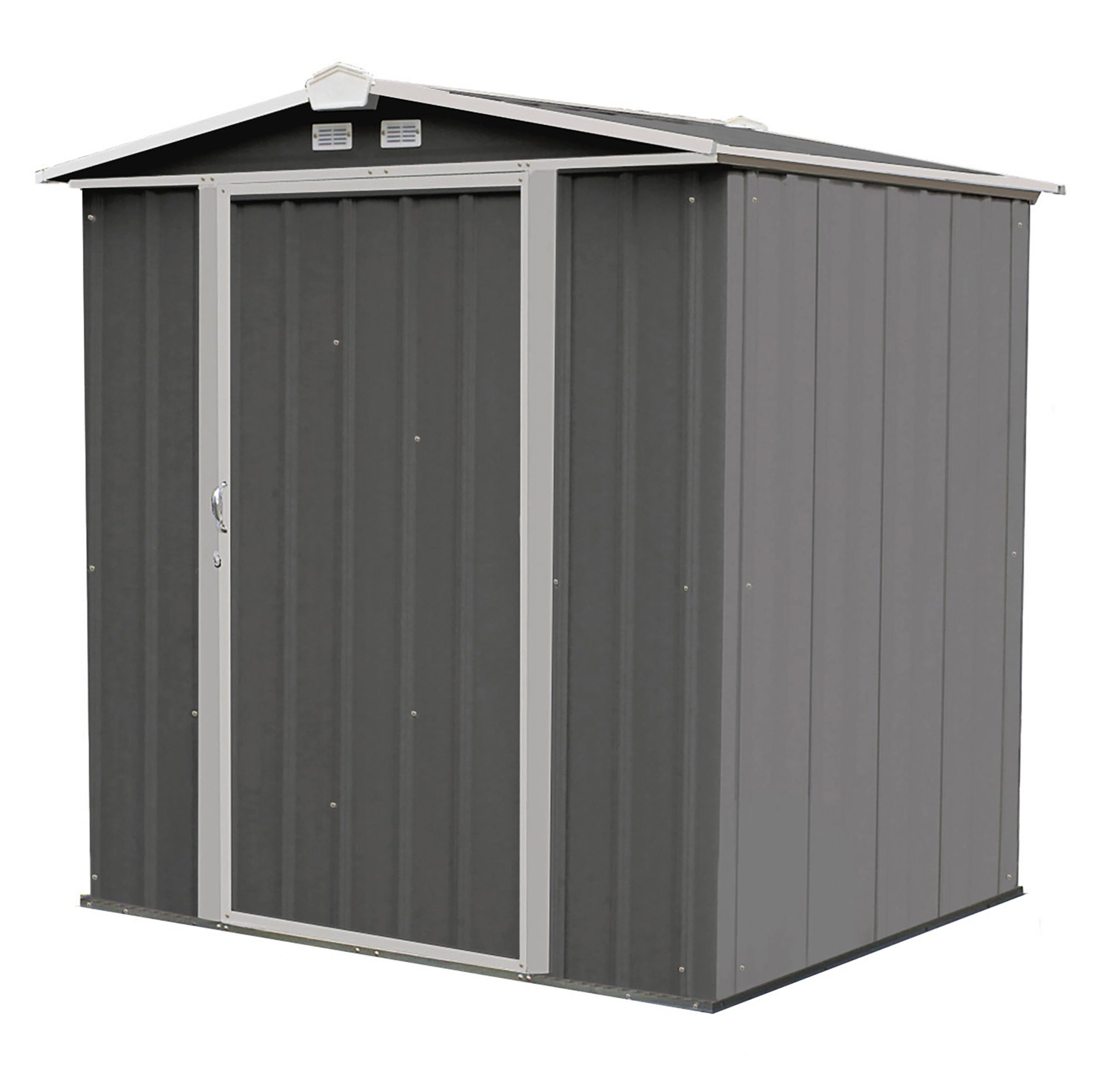 1115fcc9282bffb73a642e0399f9e8aa180fe316b632da5ee6c10997431b32f6.jpg 6-ft x 5-ft Spacemaker Galvanized Steel Storage Shed - Image 1