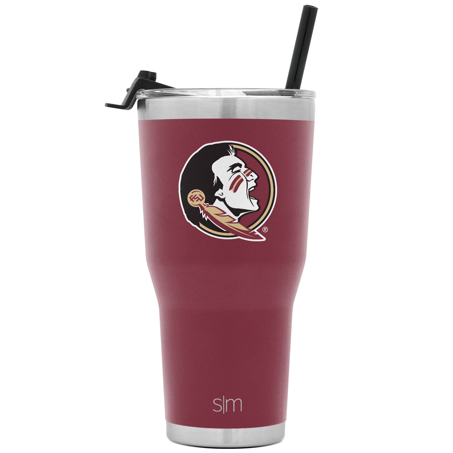 1122be113bfa066253a588dd60a8f2f3a5dfd5629b12289857b8b98f96a90b0b.jpg Simple Modern Florida State Seminoles Tumbler with Straw and Flip Lid | Insulated Stainless Steel 30oz Thermos | Cruiser | Florida State University - Image 1