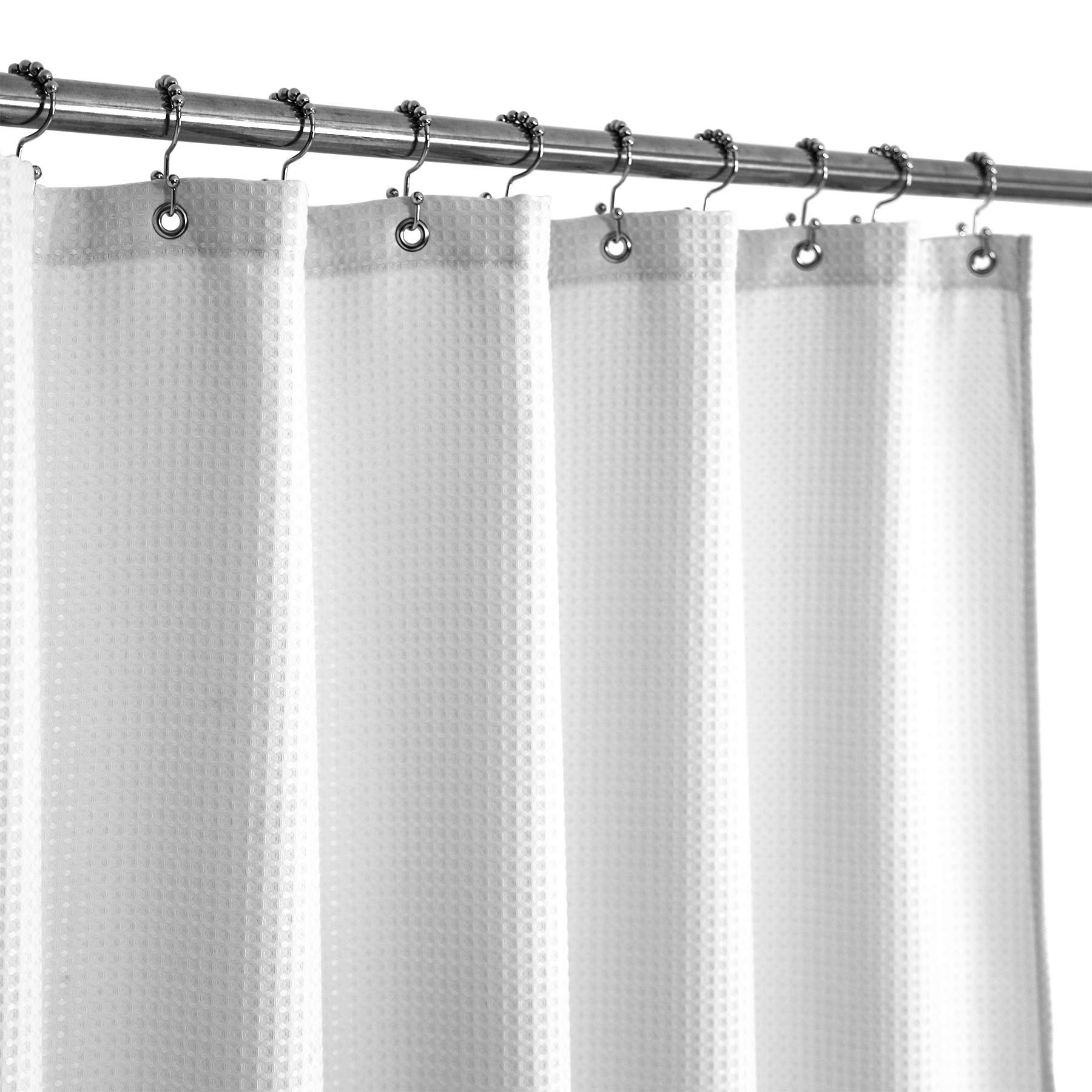 1127ff719bb09027f6118fc0d056393de590623ae2a1e209bb75867ce85e74f9.jpg Barossa Design Small Stall Shower Curtain Fabric 42 inch Wide, Waffle Weave, Hotel Luxury Spa, 230 GSM Heavyweight, Water Repellent, Machine Wa - Image 1