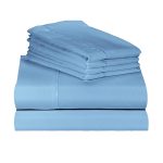 LuxClub 4 PC Sheet Set Bamboo Sheets Deep Pockets 18 inch Eco Friendly Wrinkle Free Sheets Machine Washable Hotel Bedding Silky Soft - Aqua Twin, Blue