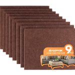 BaiPok Furniture Pads Set of 9 Self Adhesive Furniture Felt Pads, 8" x 6" x 1/5" Cuttable Felt Chair Pads, Anti Scratch Furniture Floor