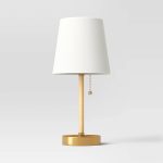 Threshold Mini Rattan Wrap Stick Table Lamp - Brass - 1 Each