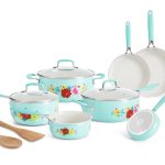 The Pioneer Woman Classic Ceramic Breezy Blossom Cookware Set, 12 Piece Set, Size: 12pc, Multicolor