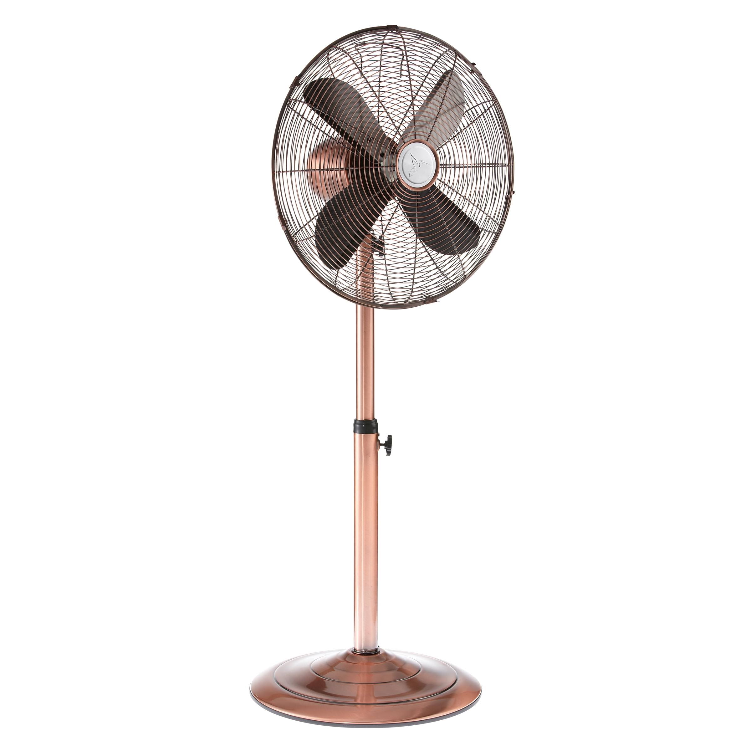119fbb14a7b4fe5be6dcef002df397eae992663a7c99ed98799d31202228a715.jpg Adjustable Height Copper Floor Fan - Image 1
