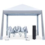 10x10 Pop-up Canopy Tent Outdoor Beach Canopy with 4 Foot Pockets(White)