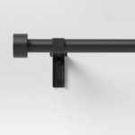 28"-48" Easy Hang Frame Mount Curtain Rod Set Black - Room Essentials