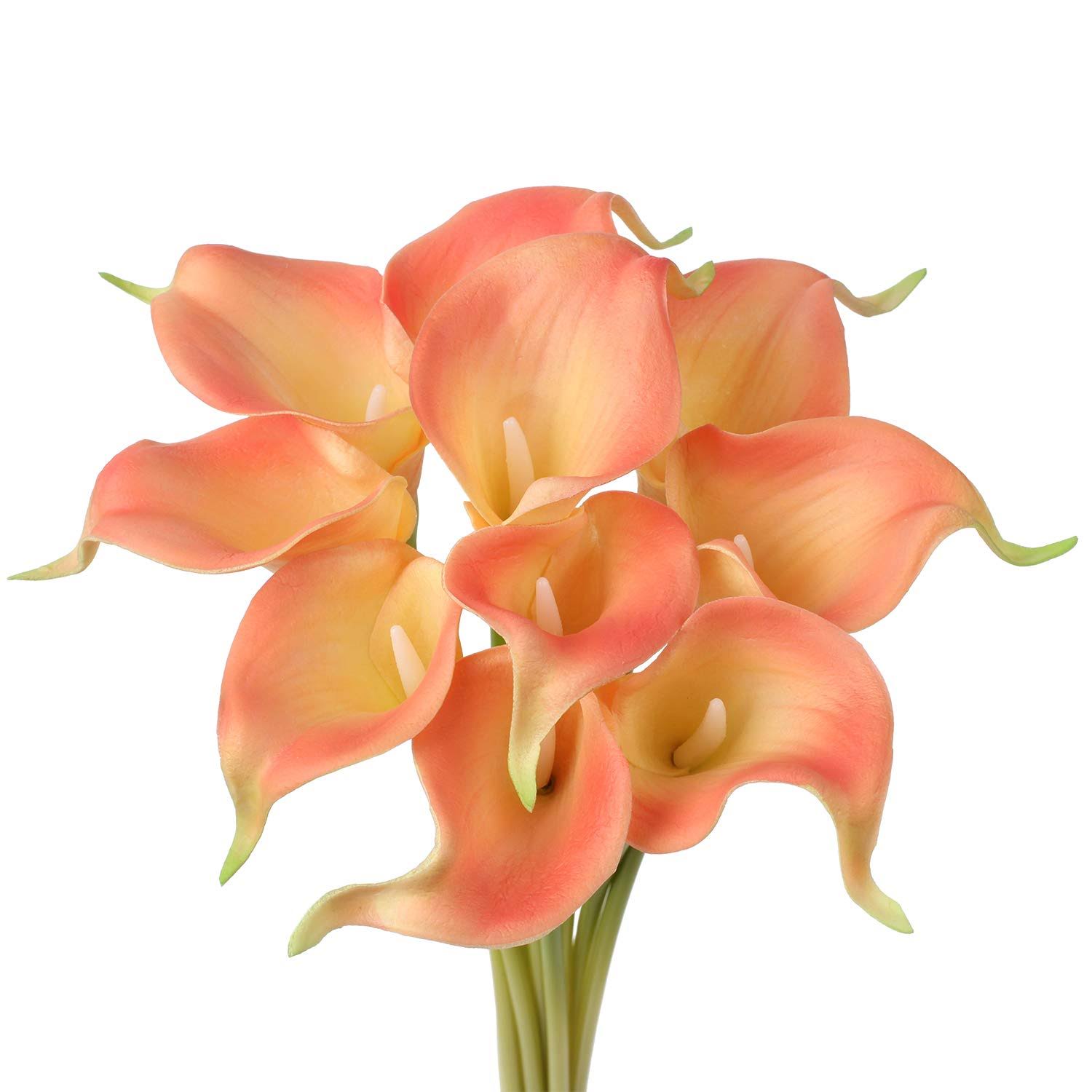 11e9bc47328524b1ba19525e10489ca1aebbdf35c9774890e4c966e0041f77ec.jpg Calla Lily Artificial Flowers Real Touch Flowers Fake Lily Fake Flowers for Decoration Calla Lillies Artificial Spring Flowers Tiger Lilly Flowers - Image 1