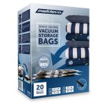 MELDEVO 20 Pack Premium Vacuum Sealer Bags - Space Saver Storage Bags for Home and Closet Organization - Vacuum Compression Bags for