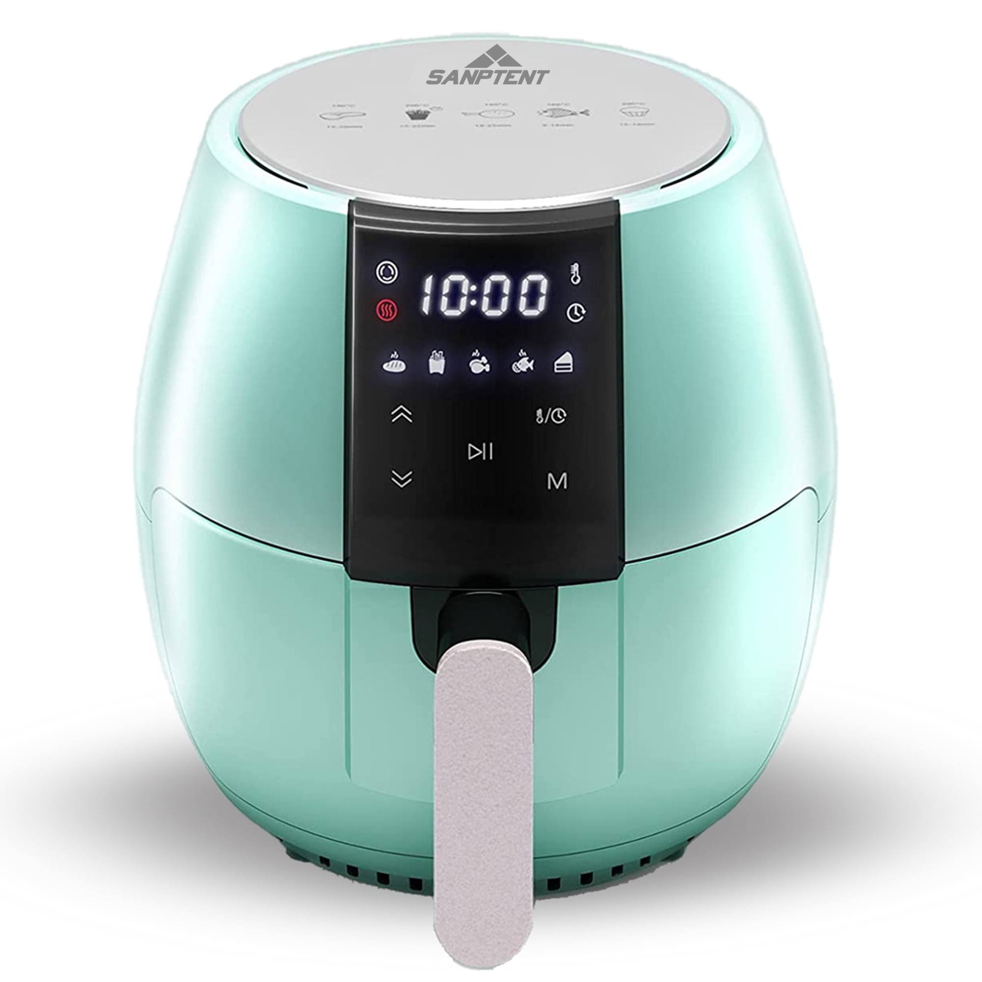 11f6148926ce0aca546528c546c006edc21fc9584eb9f8e738cc71eefaa3e7bb.jpg Sanptent 5.8 Quart Air Fryer, Electric Hot Oven Oilless Multifunctional Cooker with Digital LED Touchscreen, Auto Shut-Off (Green) - Image 1