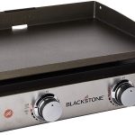 Tabletop Grill - 22 Inch Portable Gas Griddle - Propane Fueled - 2 Adjustable Burners - Rear Grease Trap - For Outdoor Cooking While Camping. Tailgating or Picnicking - Black