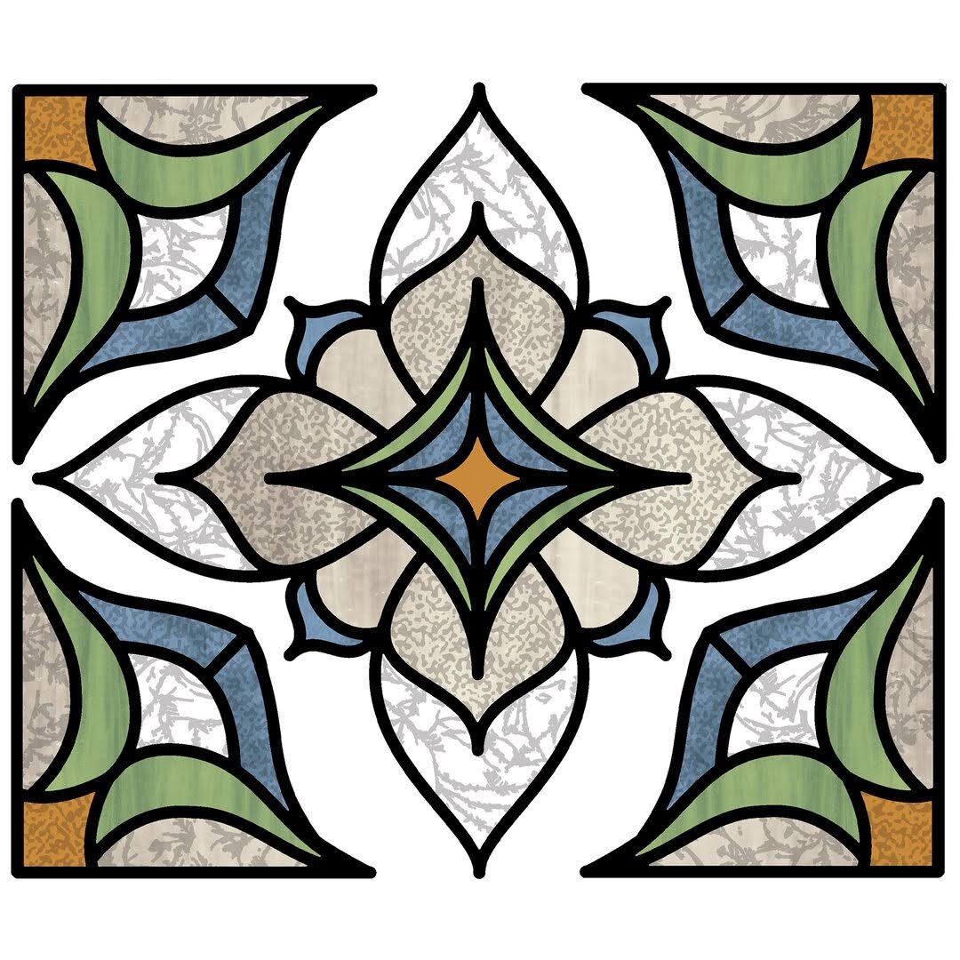 120345ef1d4be76a118552081fea0be818969d888f4218a0974e8b9451ae851b.jpg Stained Glass Window Decal (Set of 2) Lark Manor - Image 1