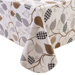Heavy Duty Vinyl Tablecloth with Flannel Backing Waterproof Oil-proof PVC Table Cloth Stain-Resistant Wipeable Rectangle or Square Table Cover for