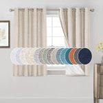 Primitive Textured Linen 100% Blackout Curtains for Bedroom/Living Room Energy Saving Window Treatment Curtain Drapes, Burlap Fabric with White