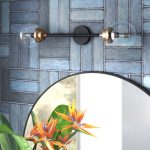 Breit 2 -Light Dimmable Vanity Light Mercury Row Finish: Matte Black / Brass Accents