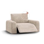 Stretch Recliner Slipcover - Easy to Clean & Durable - Velvet Collection PAULATO by GA.I.CO. Upholstery Color: Vanilla