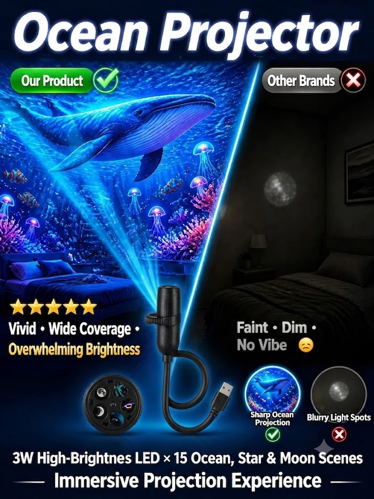 12f218d7d198c88c9e8ca53eb96cc8b9c8744b01524e0e7f27a2154a3383a947.png Comauo Ocean & Galaxy Projector: Ultra-HD Sphere Tech, Turns Your Room & Car Into an Aquarium in 1s. - Image 1