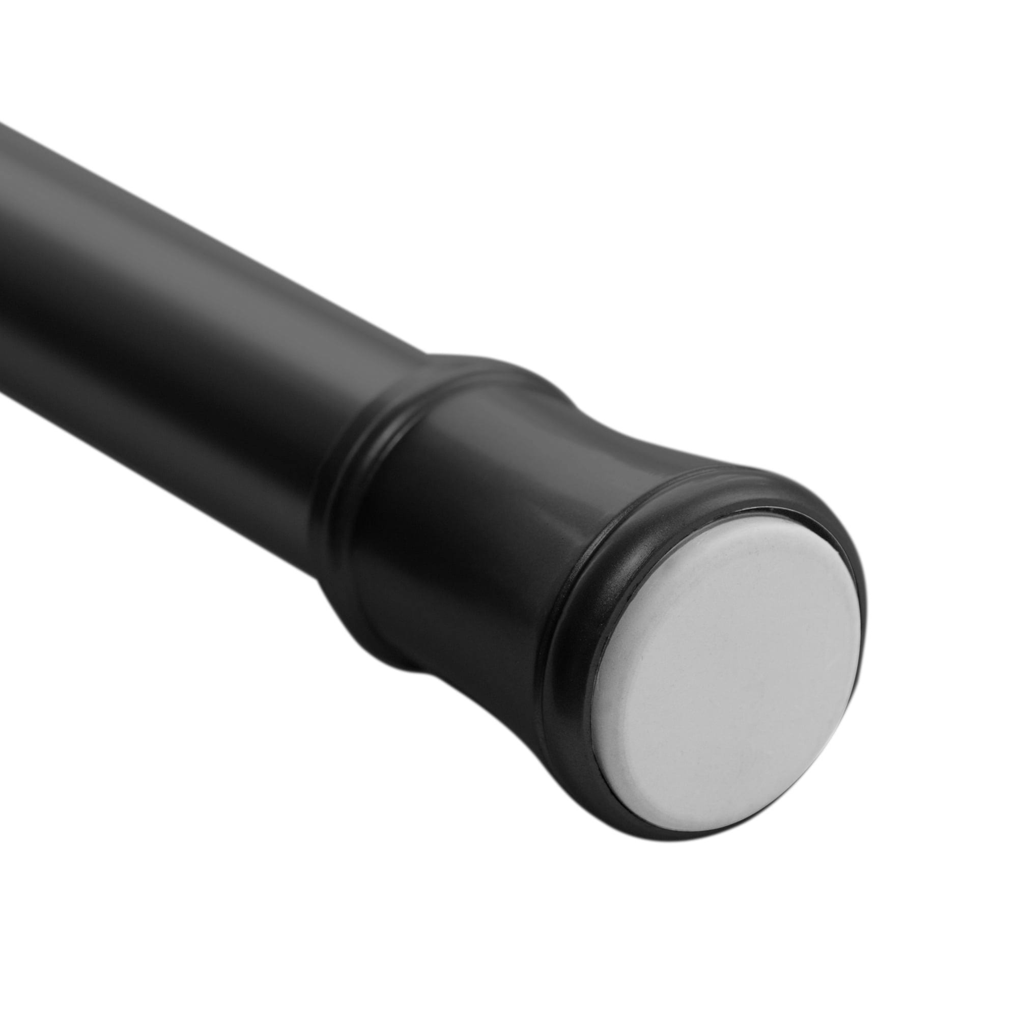 12f22766bcd26bcfb494853ae0180fe612eb67a6f55eca95e0afa54be87724fb.jpg Mainstays 1 inch Black Adjustable Tension Window Curtain Rod, 48-84 inch, Black - Image 1
