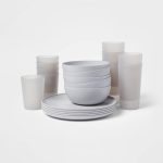 20pc Plastic Dinnerware Set Gray - Room Essentials