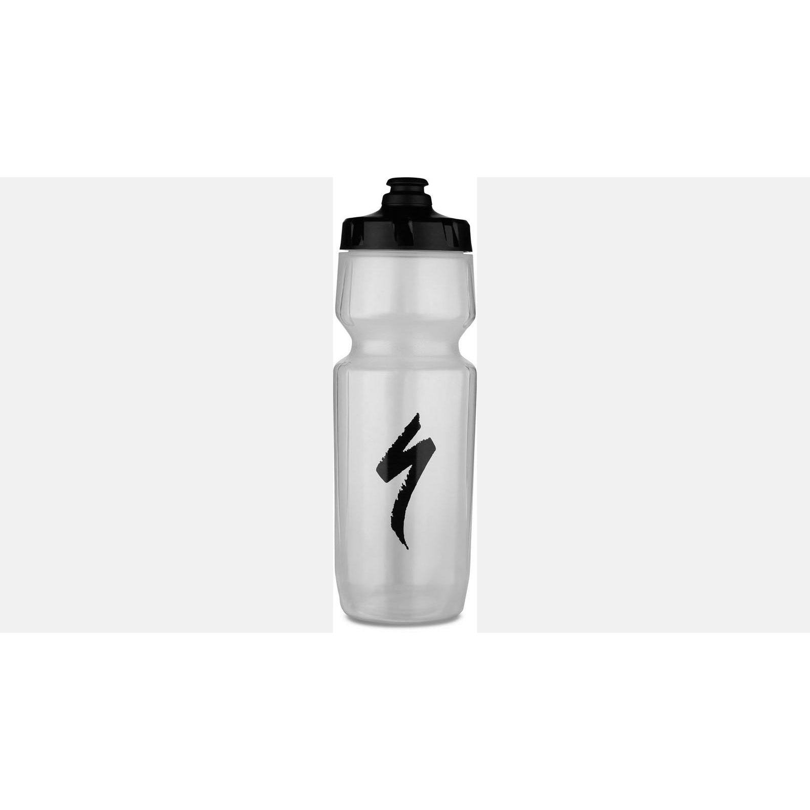 130c9f89f7f21e30cfa94a13cb2a5ac71e6b855b35d72d1421110f3c3a8ddd10.jpg Specialized Purist Hydroflo MoFlo Water Bottle - 23oz - Translucent/Black S-Logo - Image 1