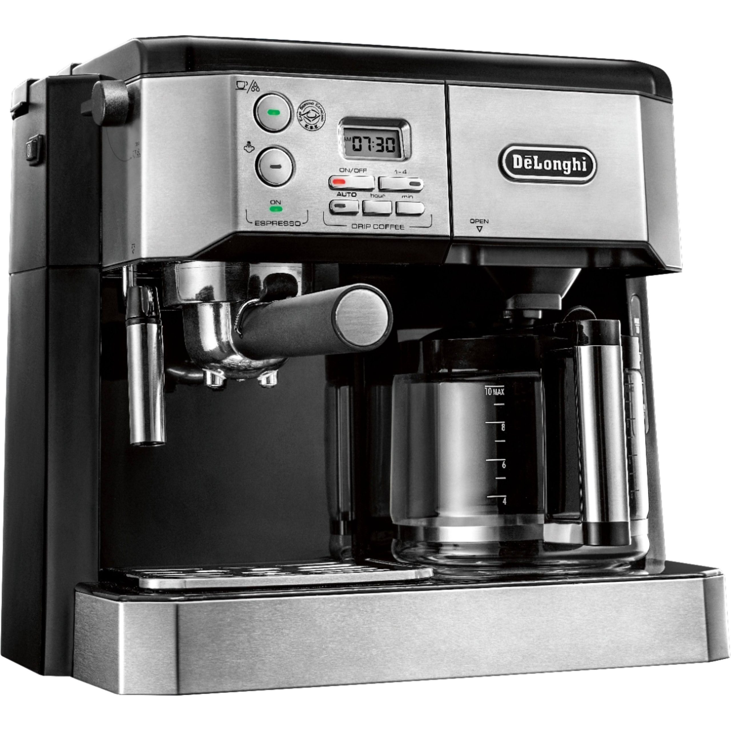1325b43bef2d43a8b3f66488736b711947fb2929c35091e72f5bce3f802b5033.jpg DeLonghi BCO430 Combo Coffee and Espresso Machine Black/Chrome - Image 1