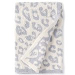 Moonase Soft Fuzzy Throw Blanket, Leopard Throw Blankets, Cozy Plush Fleece Comfy Microfiber Blanket for Couch Sofa Bed Machine Washable (White, 50