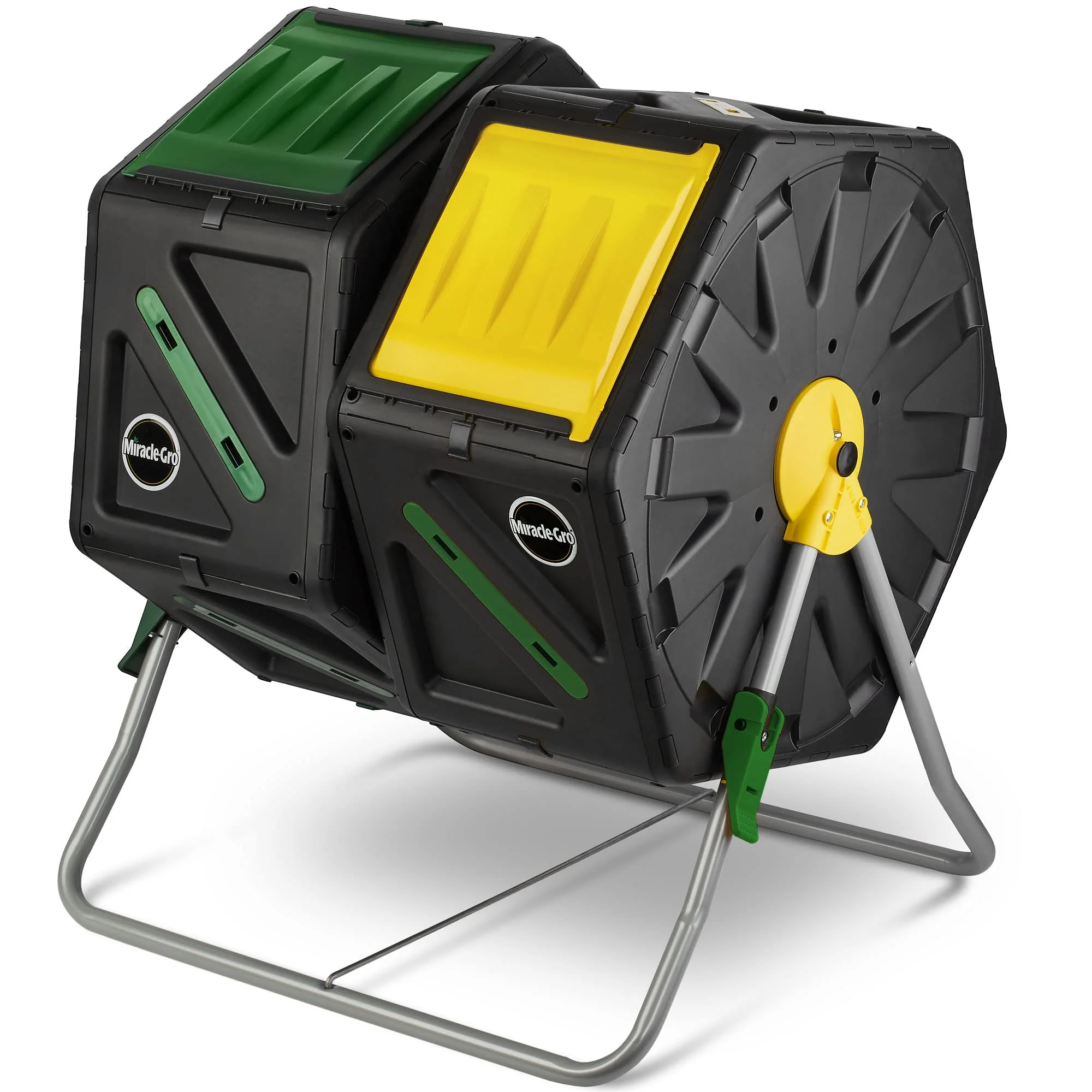 135728f268b3c502d52f665da8199619b2e3a759d43c55a8d57e6e60567bbc19.webp High Volume Dual Chamber Compost Tumbler 2 Sliding Doors - Image 1
