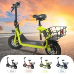 Dazone Electric Scooter Ebike, 450W 36V 12.5 Miles Long - Range Battery Foldable Easy Carry Portable Design, Adult Electric Bicycle Scooter up to 15.5 Mph Commuter Scooter, 12 in Tires Off - Road, Yellow