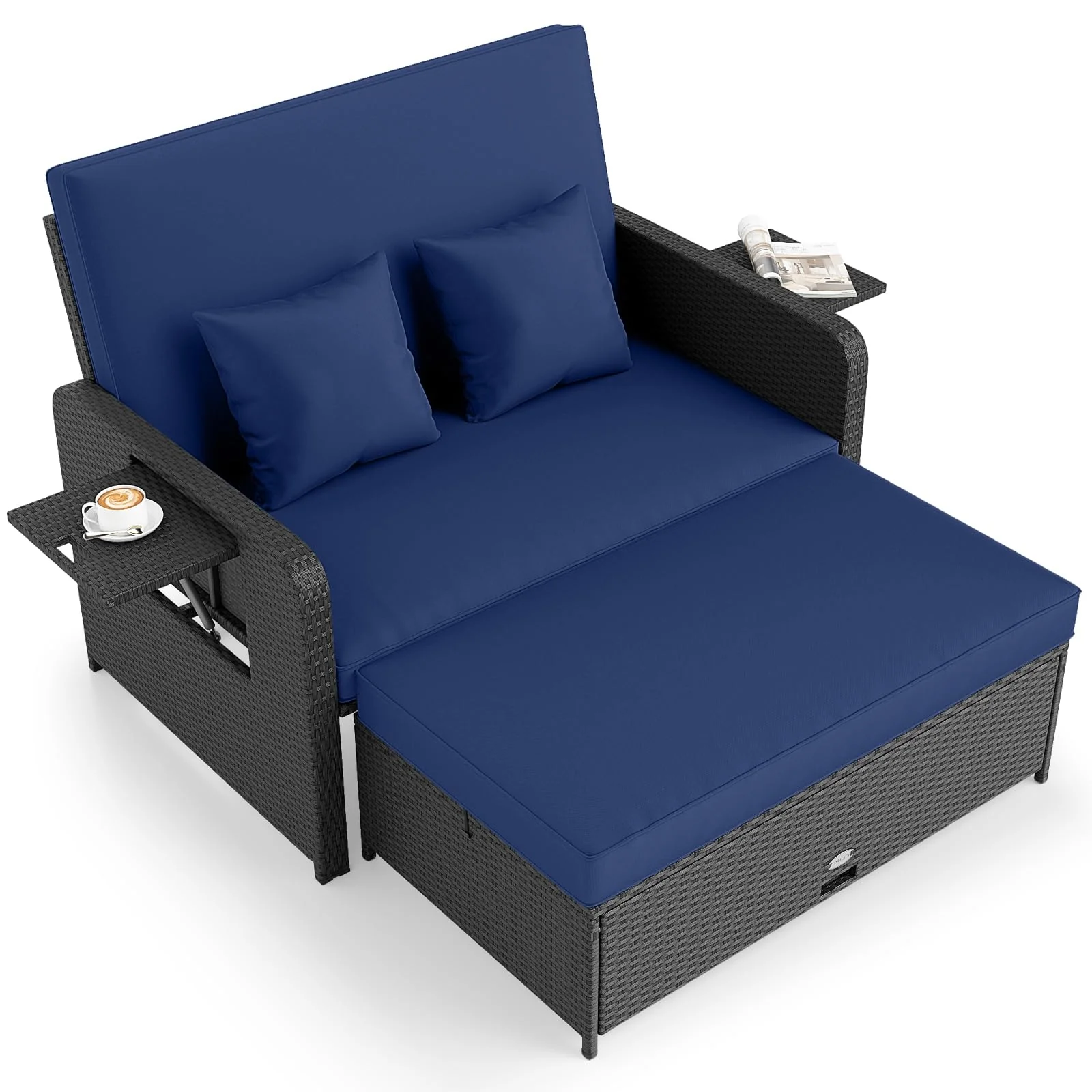136534dc59cd3db472a732f6f42ae686a7d0ab0a9d816f13aa52c00511acd3c2.webp Tangkula Patio Rattan Daybed with 4 Level Adjustable Backrest - Image 1