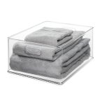 iDesign Large Stackable Closet Bin Clear, 14" x 18" x 8-3/4" H | The Container Store