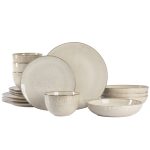 Gibson Elite Matisse 16-Piece Dinnerware Set, Service for 4 - Taupe