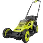 Ryobi One+ 18V 13 in. Cordless Battery Walk Behind Push Lawn Mower & String Trimmer with 4.0 Ah Battery and Charger