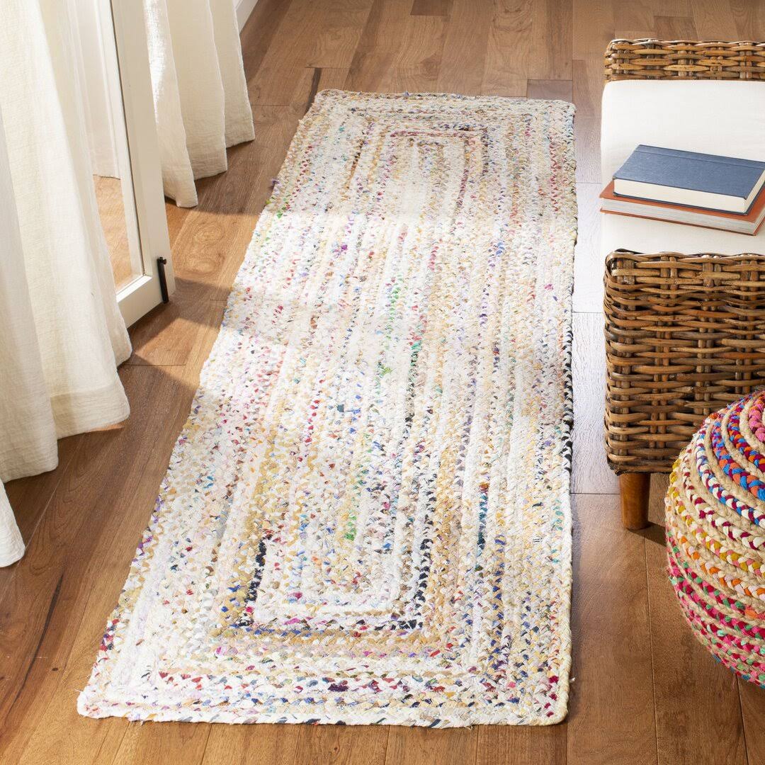 13f499cd825324d07733e202051781fc41aa956f0da3031cec4083cb1216bcec.jpg Bungalow Rose Hurst Hand-Woven Cotton Ivory Area Rug Size Runner 2'3 inch x 8' - Image 1