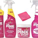 The Pink Stuff - The Miracle Cleaning Paste, Multi-Purpose Spray, Cream Cleaner, Bathroom Foam and 1 Microfiber Cloth Bundle