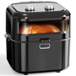Wetie Air Fryer, 7 qt Airfryer Oilless Cooker, 1400W Hot Air Fryers with Visible Window, Non-Stick Basket, Temperature & Time Knob, Suitable for