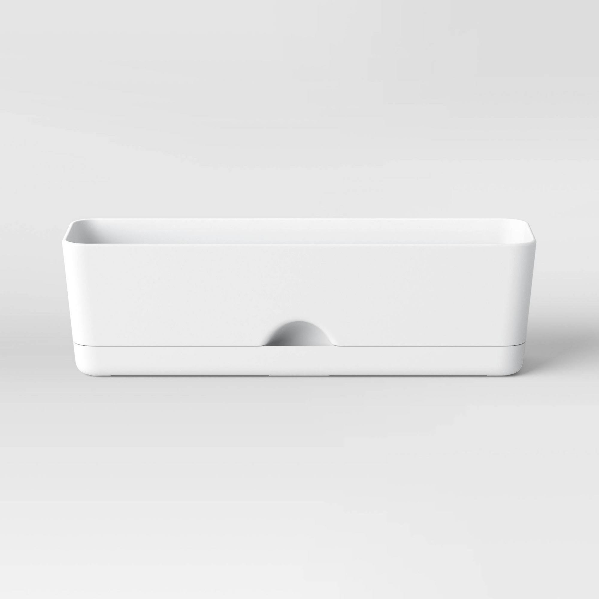 1424da5656bae55493f12d7b01e37ade9c6961be436cfd6c21b60cc6a40e7d4c.jpg 16"x5" Indoor/Outdoor Rectangular Self-Watering Window Box White - Room Essentials - Image 1