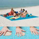 Lopie Sand Proof Blanket Sand Free Lightweight Compact Large Beach Towel Mat Fast Dry Waterproof Easy Clean Ultra Portable Blanket (Blue, 79-79)