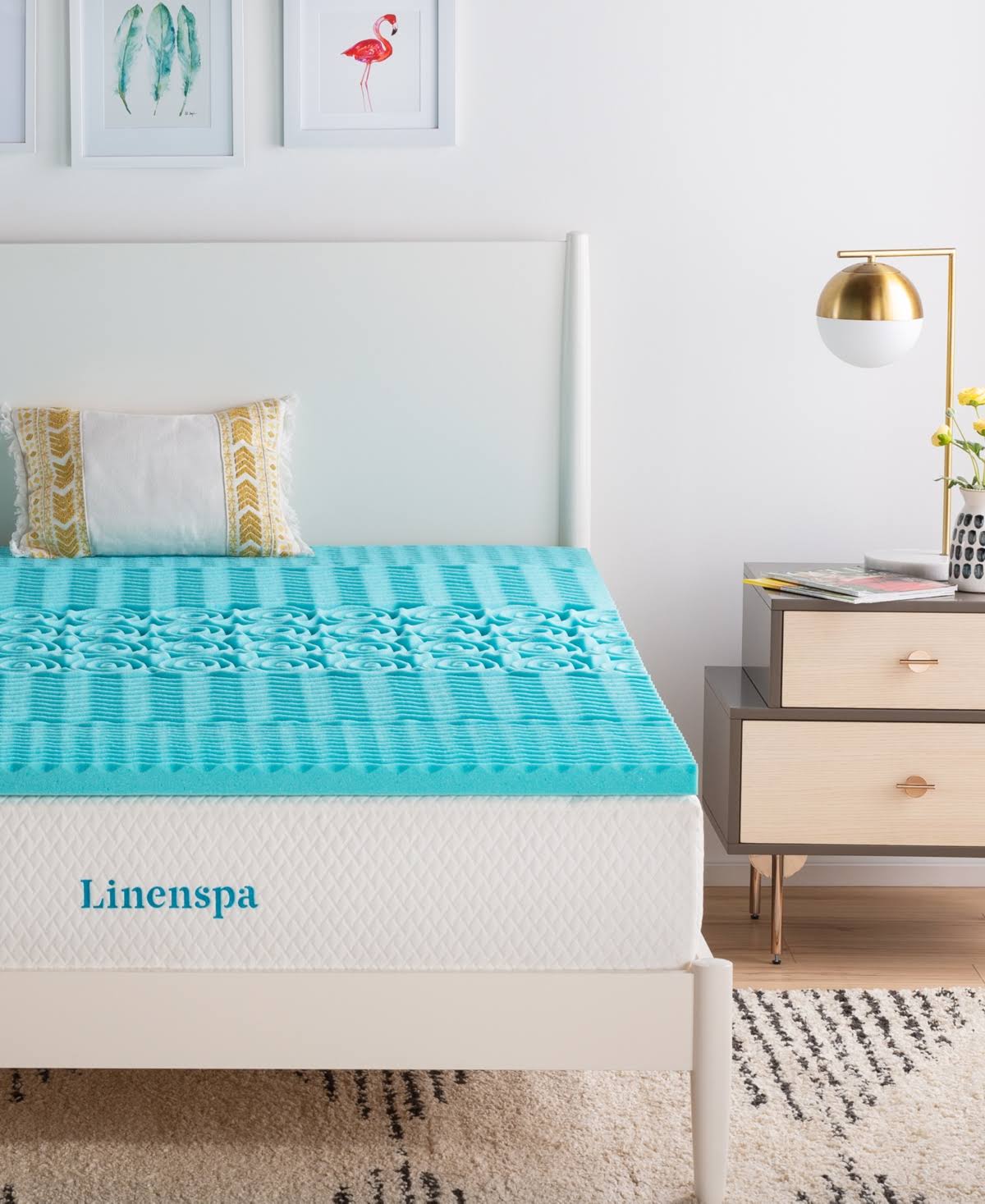 1449ad0d8f3a4fe5b228626183cbf926036a219173b83d5a73d8e04cbffb1ef9.jpg Linenspa Signature 2 in 5 Zoned Gel Mattress Topper, Twin - Image 1