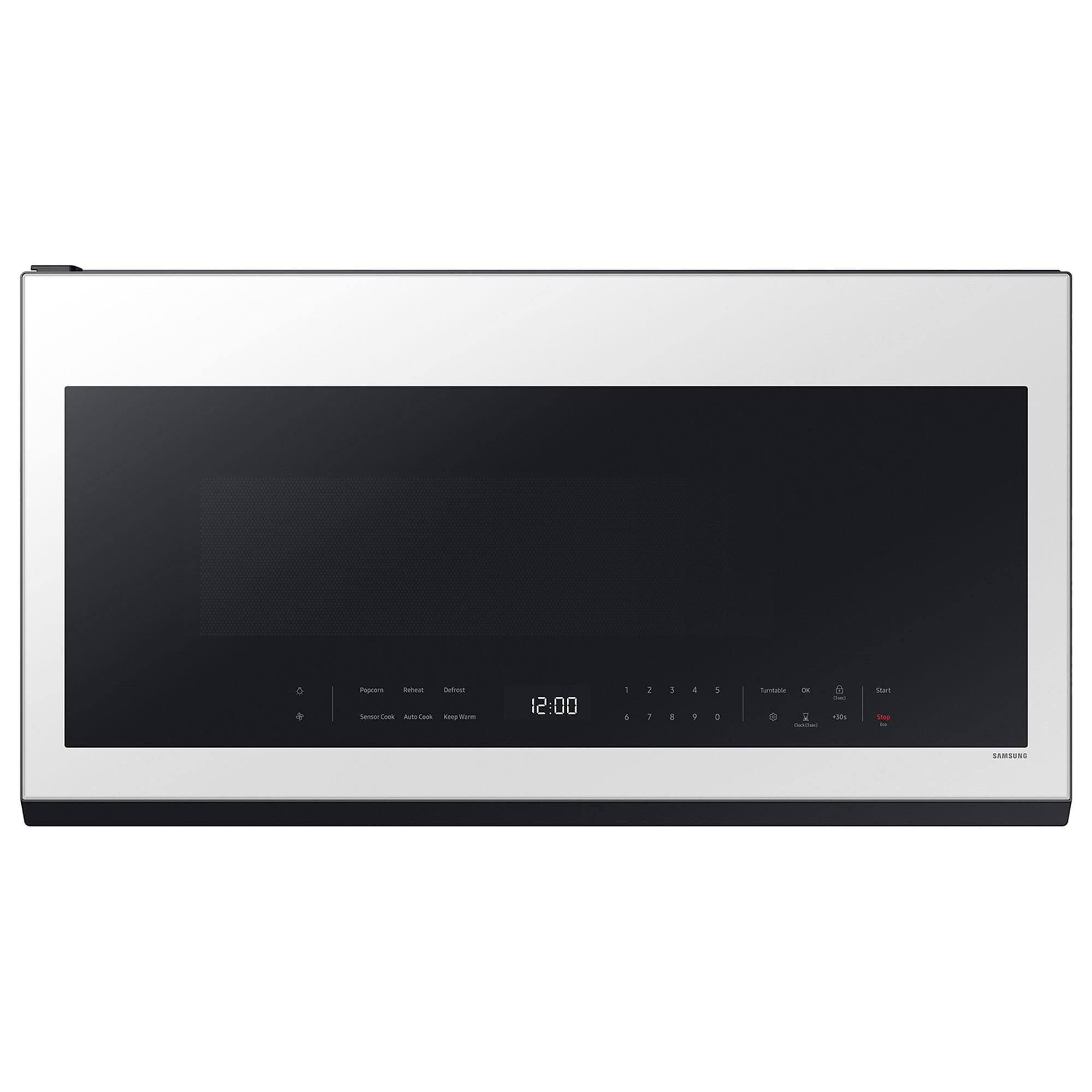 144b0832f9c37eb9679070dcb77d3e63f588cceee38c5afce5e10a7da8d0ba0a.jpg Samsung Bespoke 2.1 Cu. ft. White Glass Over The Range Microwave - Image 1