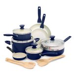 GreenPan Rio Healthy Ceramic Nonstick 16pc Cookware Set, Oxford Blue