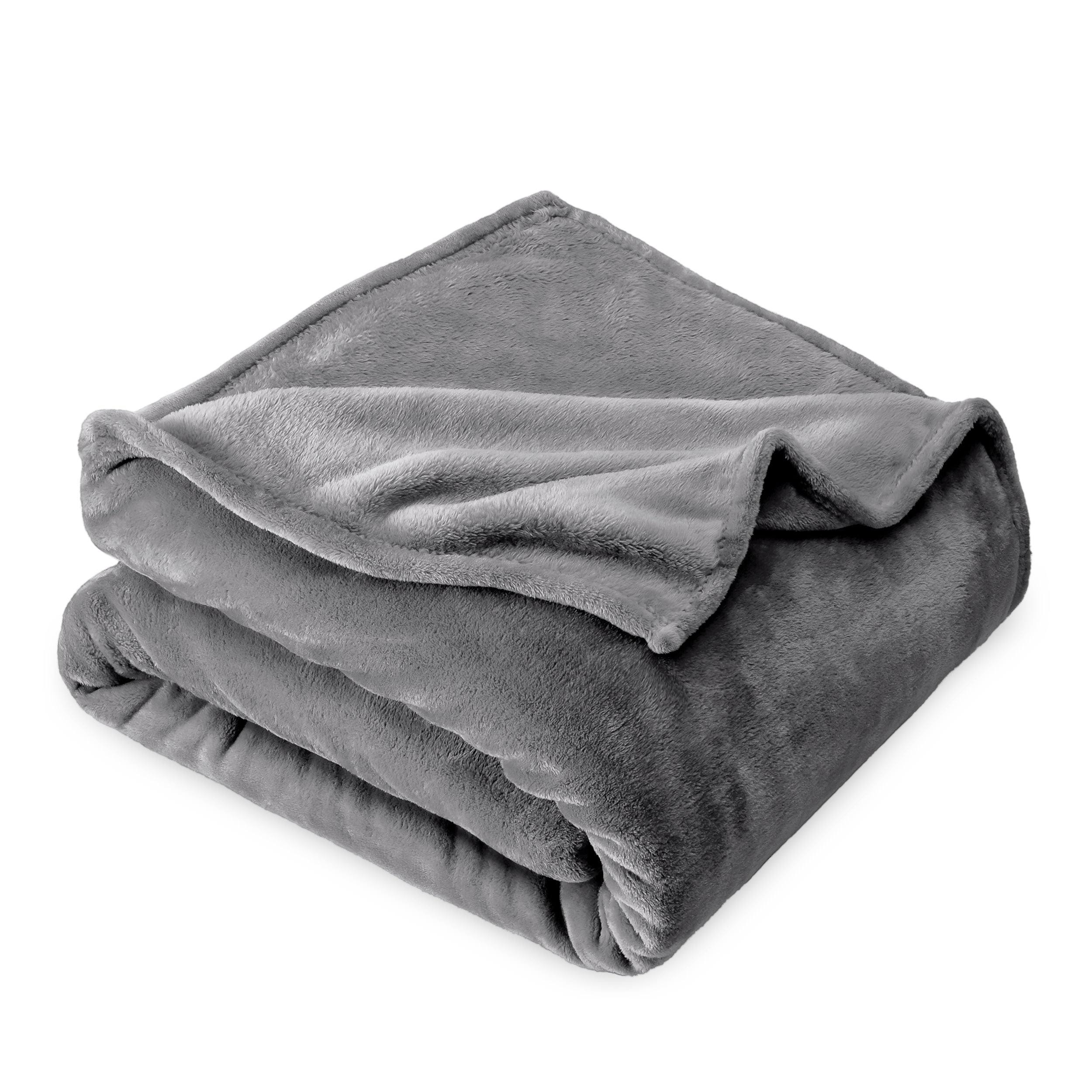 14b445a2f2979836b34915cebd721d8bbec5f828284d790cbf38eabcc387f746.jpg Bare Home Ultra Soft Microplush Fleece Blanket (Throw/Travel, Gray) - Image 1