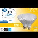 Great Value LED Light Bulb PAR38 120W Eqv. 2 Pack Warmwhite E26, Clear