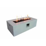 Rashid Rectangle Fire Pit Table Size: 16"H x 42"W x 20"D Finish: White Stone